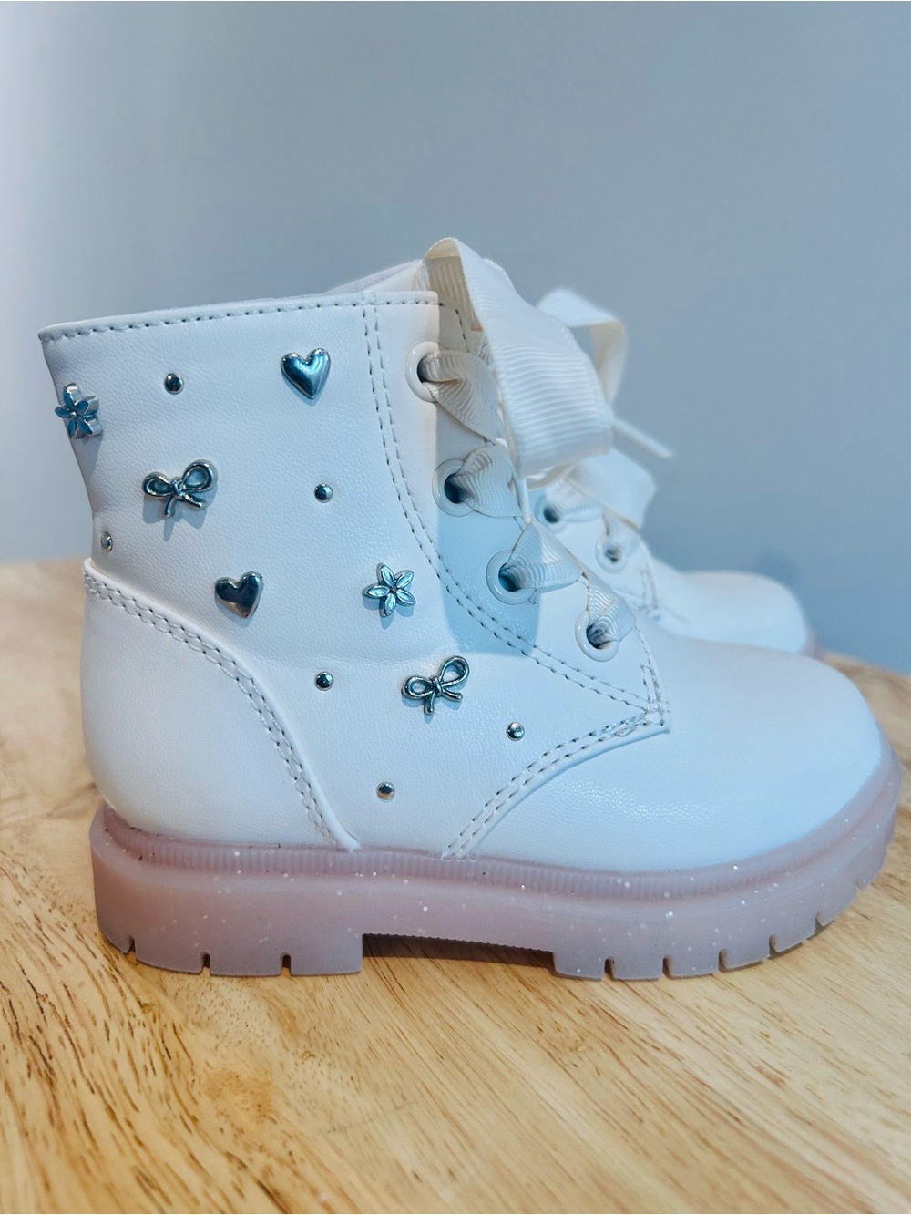 Cat & Jack White Lace-Up Boots